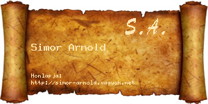 Simor Arnold névjegykártya
